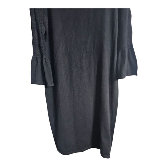 CALVIN KLEIN Black Bell Sleeve Sweater Dress - Size XL - Picture 4 of 10